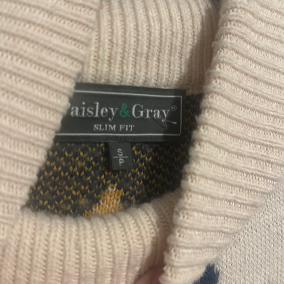 Vintage PAISLEY & Gray slim fit fair isle aspen sweater heavy knit size small - Picture 3 of 3